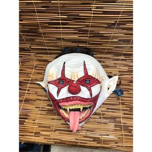 Halloween Mens Womans Snake Tongue Evil Clown Mask Latex